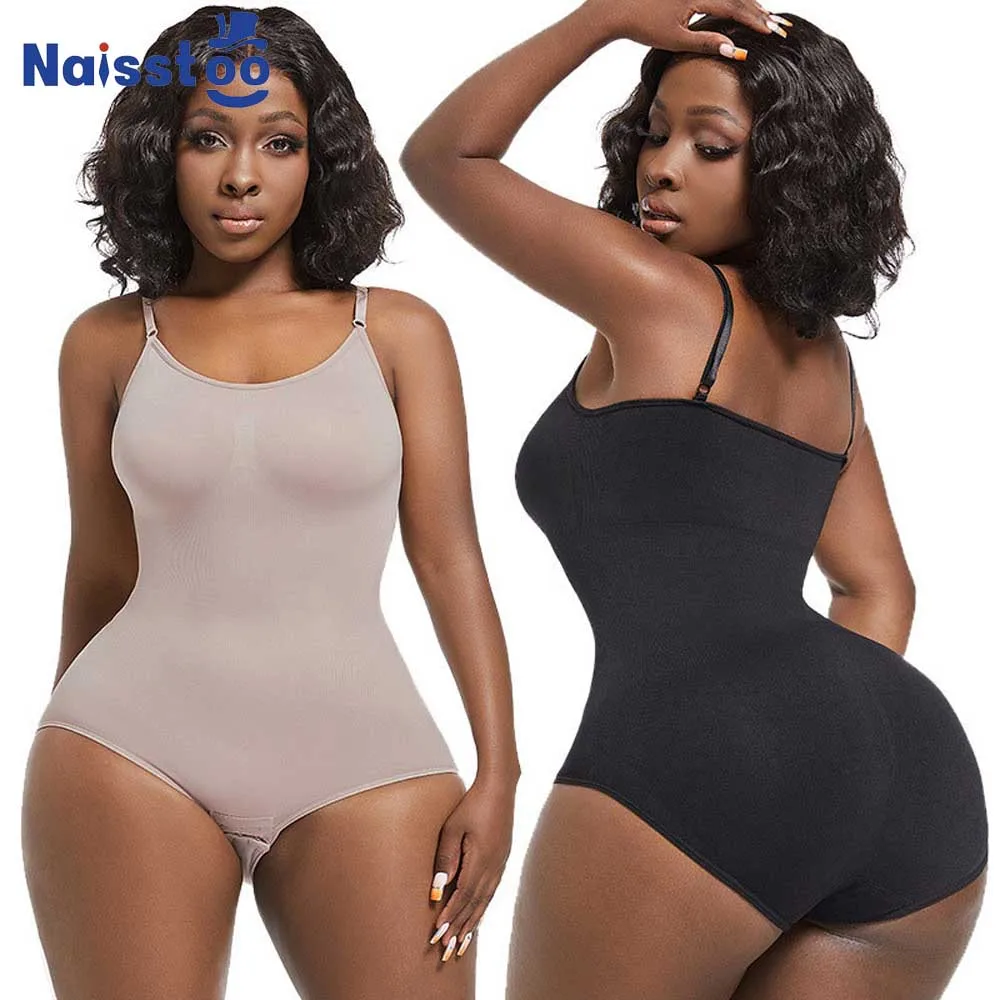 Naisstoo Shapewear Bodysuit mit Bauchkontrolle, Haken im Schritt, schlankmachender Body Shaper, einteiliger Shapewear Jumpsuit