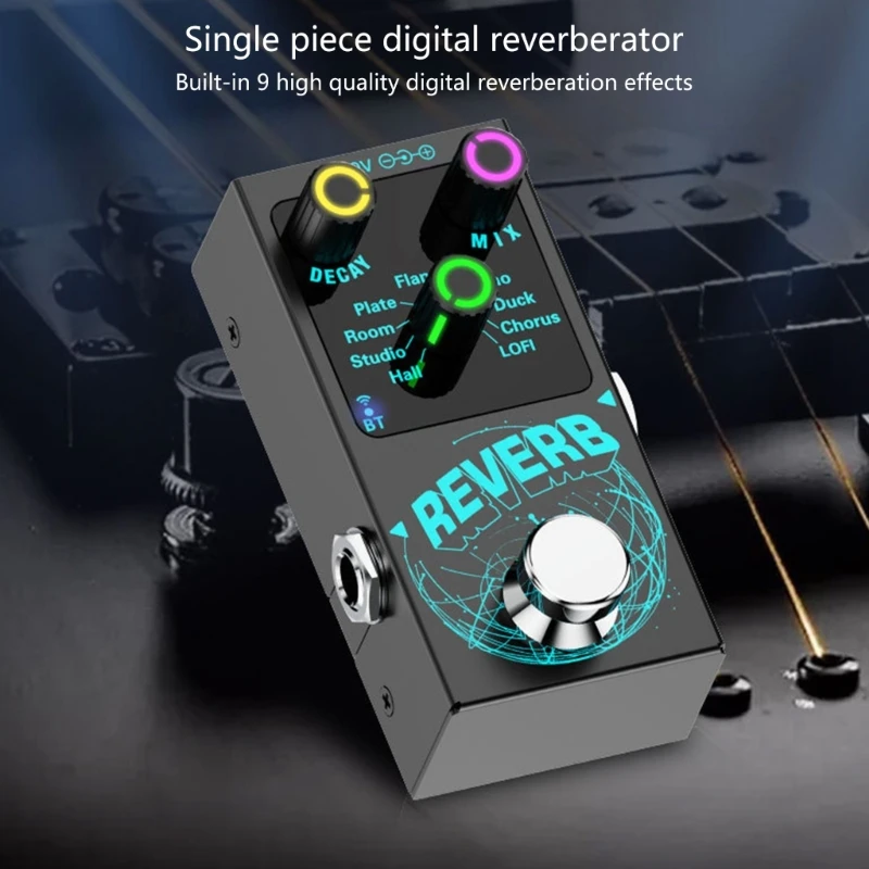 

Гитарный реверберационный эффектор: одноблочный цифровой ревербератор, педаль эффектов для гитары, 9 режимов