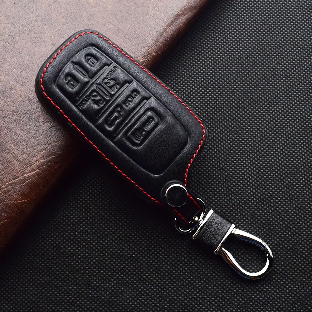 Leather Car Key Cover Smart Remote Fob Protector Case Auto Accessories For Toyota Sienna 2021 2022 Base Outdoor Platinum XLE XSE