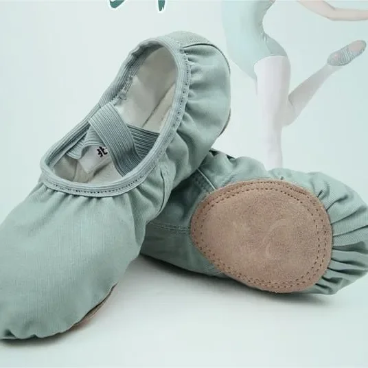 New Morandi Dance Shoes Children's Women's Soft Sole Adult Ballet Shape Green Dance Sports Shoes