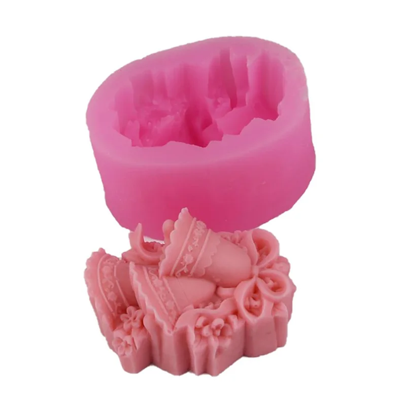 Pb-molde de sino de natal ferramentas de bolo de cozinha molde de sabão de silicone molde de pedra de aromaterapia molde de vela