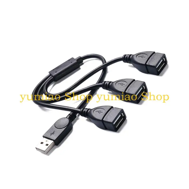 587B USB2.0 Male To Three Female Port Hubs Extender Cable For High Speed Data Transfer