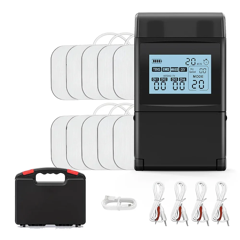 

60/48 режимов TENS Unit Machine EMS Электрический стимулятор мышц Физиотерапия Импульсный массаж Регулируемый массажер для тела Здравоохранение