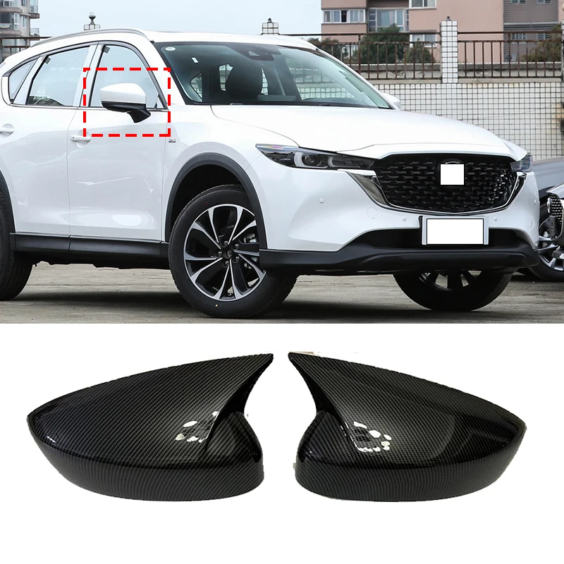 For Mazda CX5 CX-5 ll 2017 2018 2019 2021 2023 Car door side mirrors covered and pasted with decorative sharp corner style