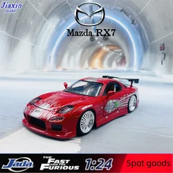 Модель автомобиля JADA 1:24 Mazda RX7, модель автомобиля из сплава, литой и игрушечный автомобиль, коллекционная игрушечная машинка