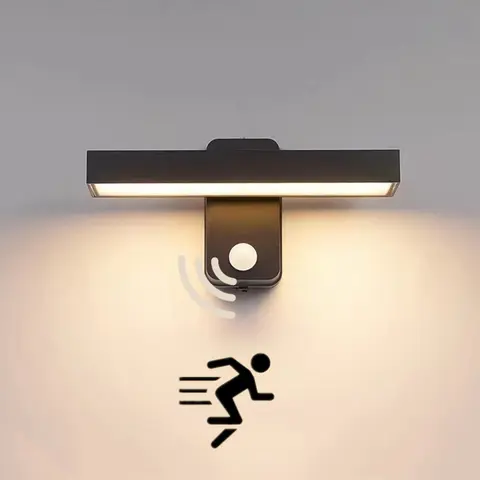 PIR 모션 센서 회전식 벽 램프 IP65 방수 야외 정원 베란다 조명 외부 입구 Sconce 조명 30/40/50cm Best5