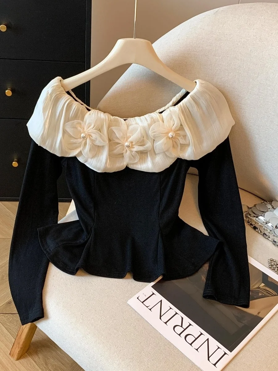 Splendido top invernale lavorato a maglia rosso con una spalla ingombrante in vita Abbigliamento interno da donna Dolce Sle Slim Fit Nylon lungo Sve Ciwalk