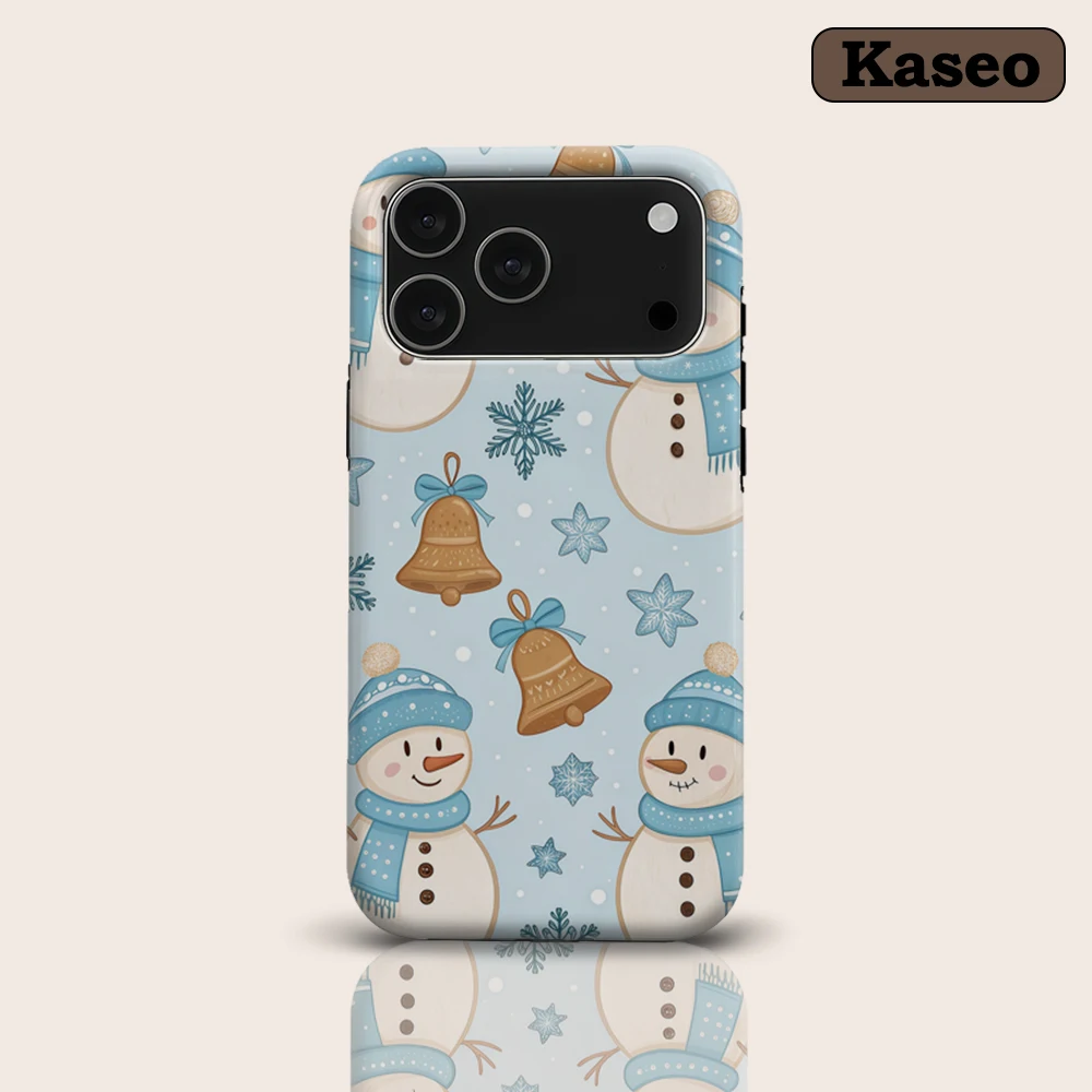 Cozy Snowman Christmas Blue for Magnetic Phone Case for IPhone 17 16 15 14 13 Pro Max Plus Single Double-layer Tough Case