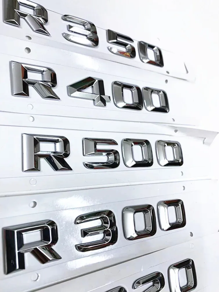 ABS 3D Car Sticker Trunk Tail Label Badge Letter Number Emblem Decal LOGO For Mercedes Benz Class-R R300 R320 R350 R400 R500