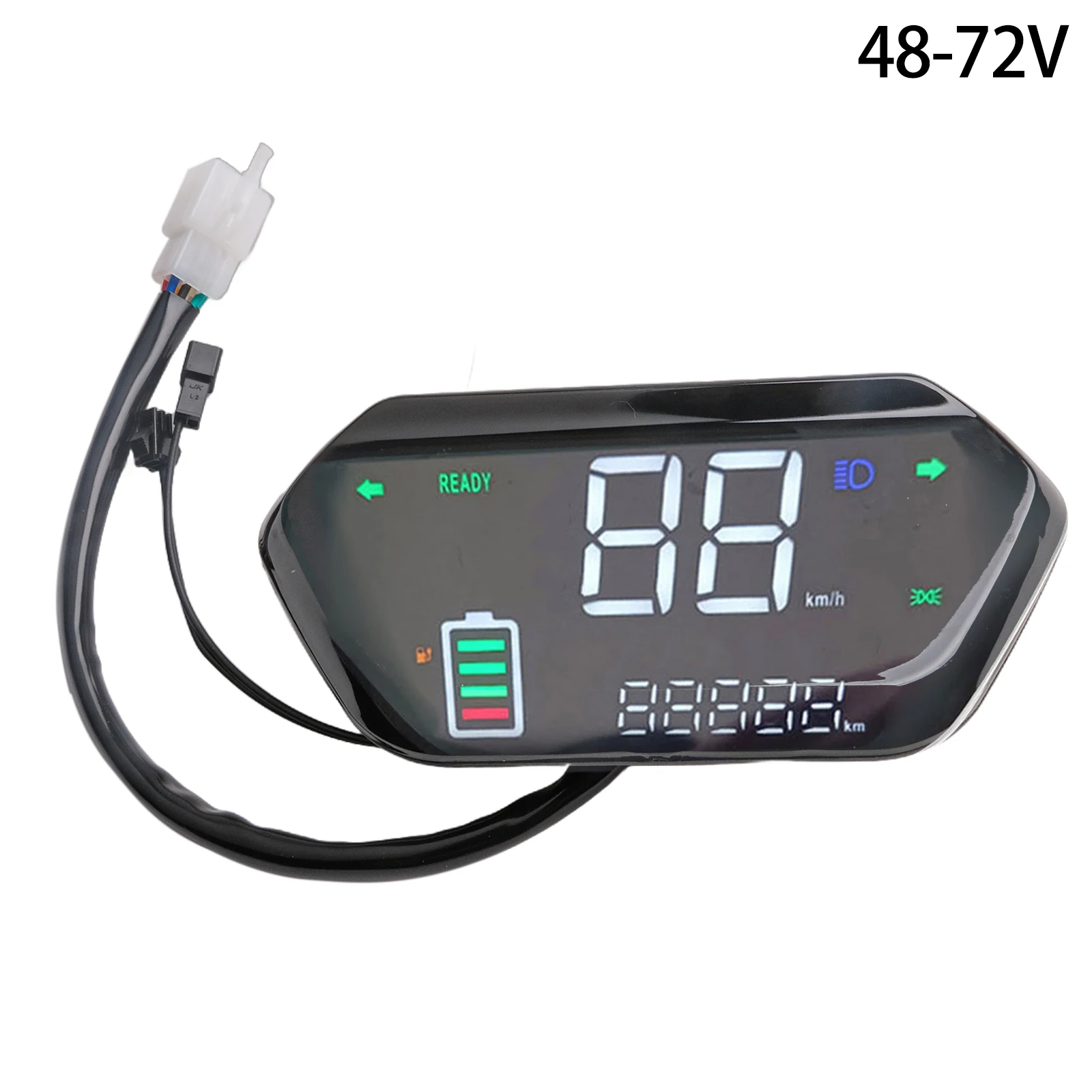 

6-PIN LCD Display Meter For E-Bike/Scooter Motors 48V-72V Wide Screen Dual Installation Temperature Resistant Control Panel