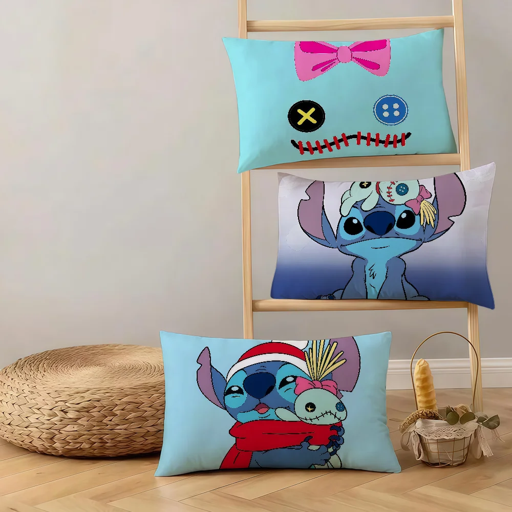 لطيف الكرتون سكرمپ الوجه الفن l-ليلو s-ستيتش DN مستطيل وسادة غطاء أريكة المنزل غرفة المعيشة مقهى الديكور المخدة
