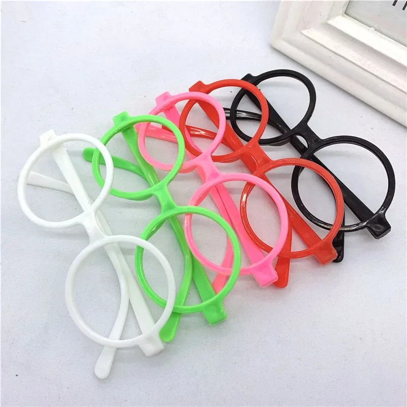20pcs Fashion Round Glasses Frame Without Lens Decoration Holiday Christmas  Party Props for Kids Children Easter