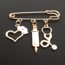 New design b brooch doctor medical tool stethoscope syringe medical bag key ring nurse medical student gift pin souvenir