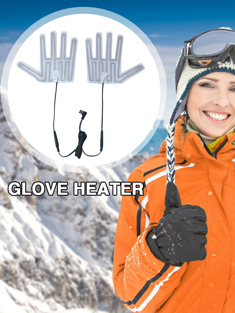 Multifunction Five-Finger Gloves Heating Pad Winter Outdoor Hand Feet Warmer Portable Electric Heating Film for Skiing Cycling