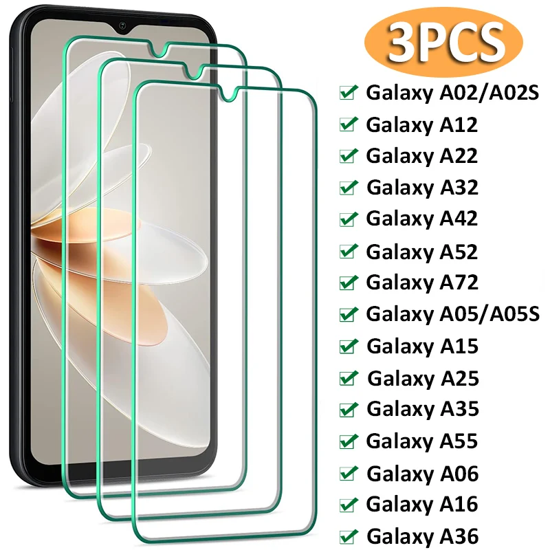 3 SZTUKI szkła hartowanego do Samsung Galaxy A05 A15 A35 A55 A06S A16 A36 Screen Protector do Samsung A02s A12 A22 A32 A52s A72 Glass