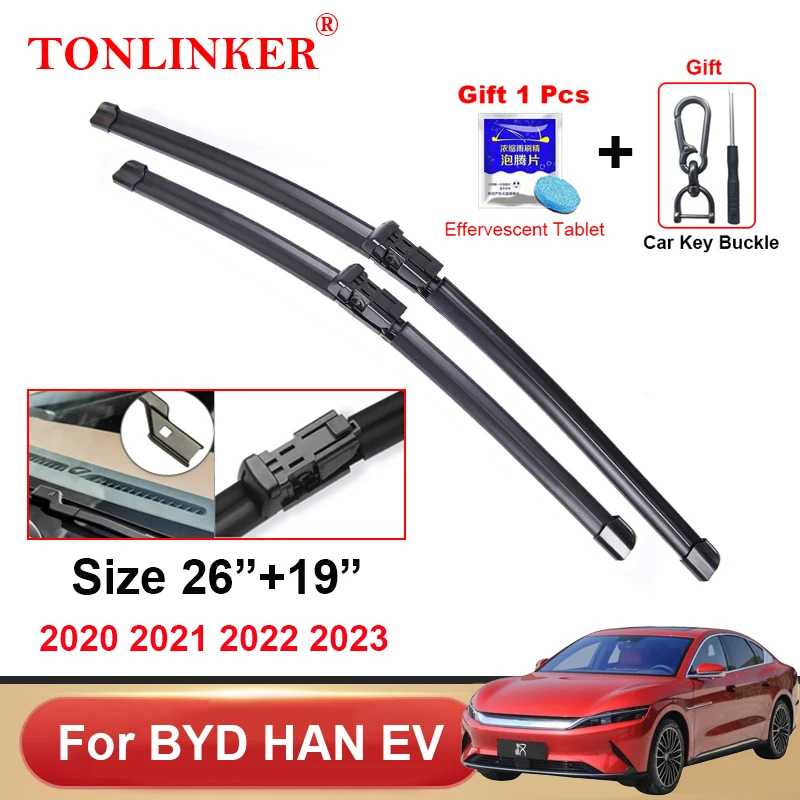 

TONLINKER Car Wiper Blades For BYD HAN EV 2020 2021 2022 2023 Car Accessories Front Windscreen Wiper Blade Brushes Wiper Goods