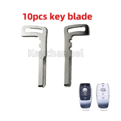 10pcs Emergency Key Blank Samrt Remote Key Blade HU64 Keyless Fob Blade Metal Spare Key for Benz E300 GLC CLE CLA W177 W205 W213