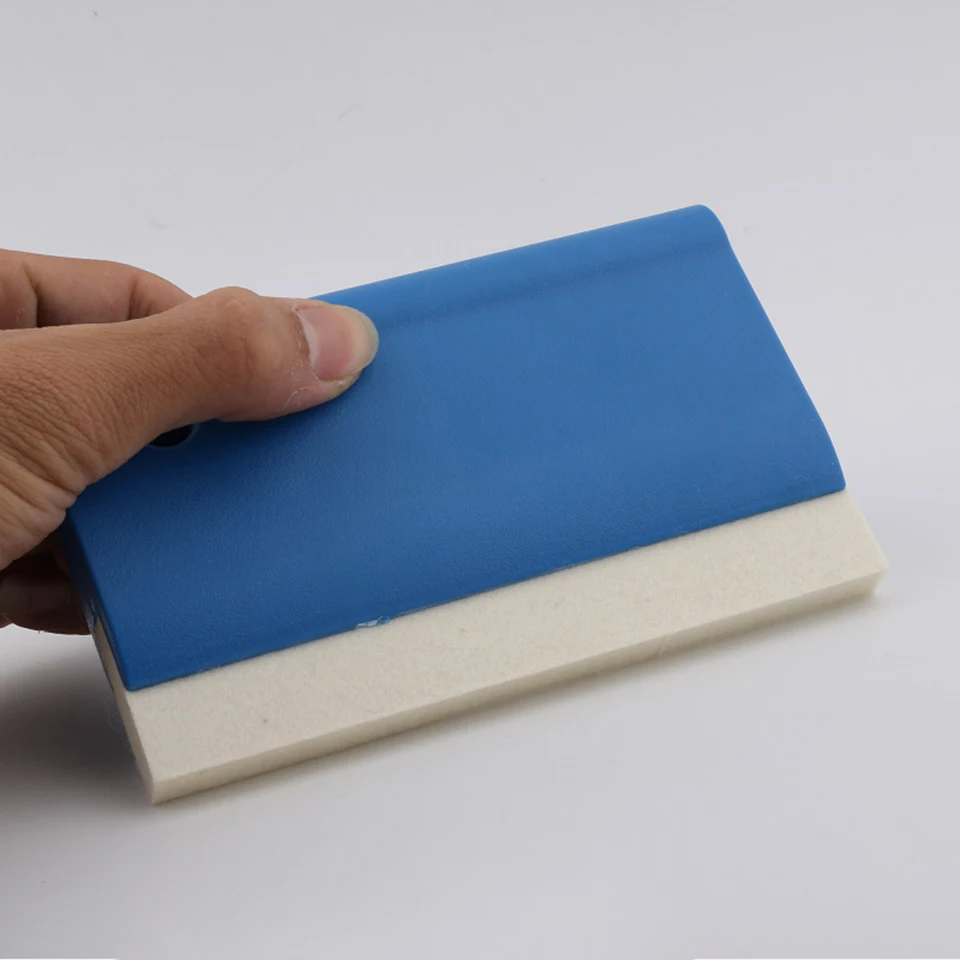 Blue Plastic Wool Felt Edge Car Window Vinyl Film Tinting Tool Scraper Squeegee MO-101