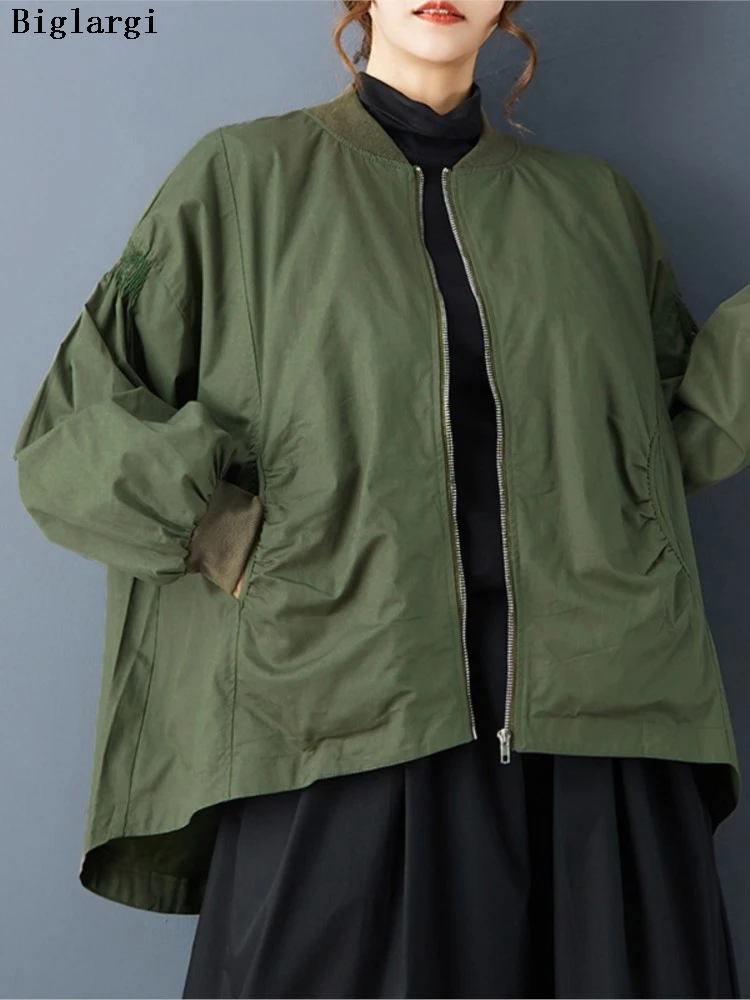 

Oversized Spring Autumn Jacket Coat Women Loose Casual Ladies Jackets Fashion Irregular Woman Coats