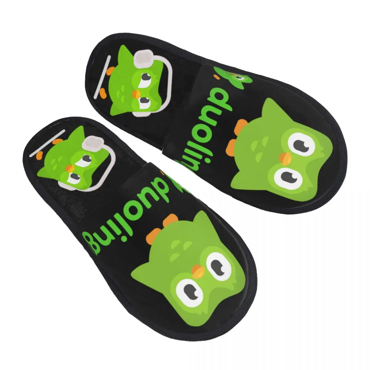 3D printing Men Women Furry Indoor slippers,Duolingo Owl Duo nice-looking special Anti-skid Slippers