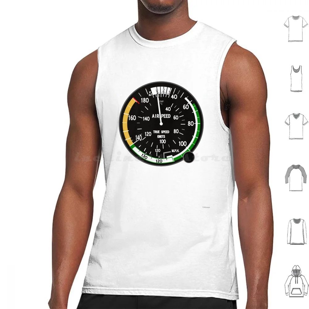 Aviation Instruments Tank Tops Print Cotton Basic Flight Instruments Speed Indicator Of Air Altimeter Pilot Pilots