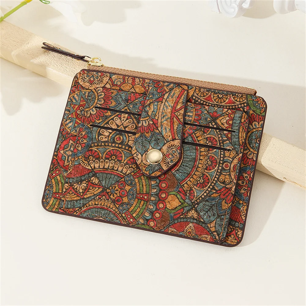 Multi-Card Coin Purse Elegant Cork Retro Card Holder Large Capacity Pocket Wallet for Gift Item