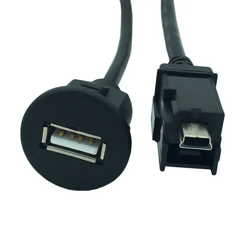 USB żeński do Mini 5-pinowy przewód, samochodowe Multimedia złącze/gniazdo/interfejs LVDS, przewód połączeniowy MOLEX ze wspornikiem montażowym