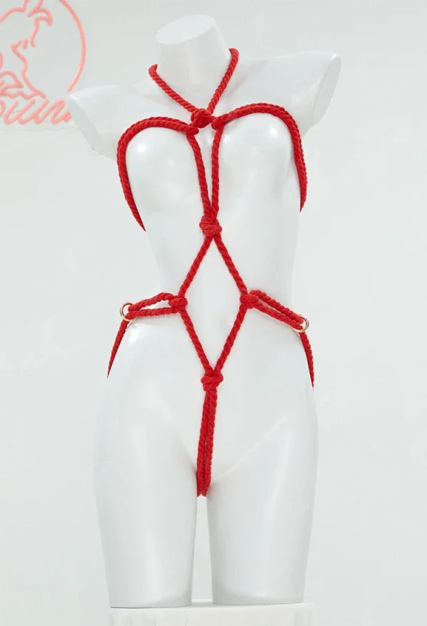 

Mobbunny Women's Lingerie Accessory Red Rope Body Chain Bondage Cosplay Accessory