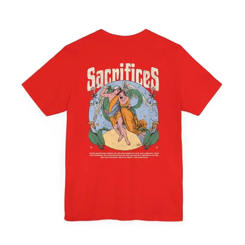 T-shirt vintage Sacrifices, design ange, inspiration rétro, signifiant