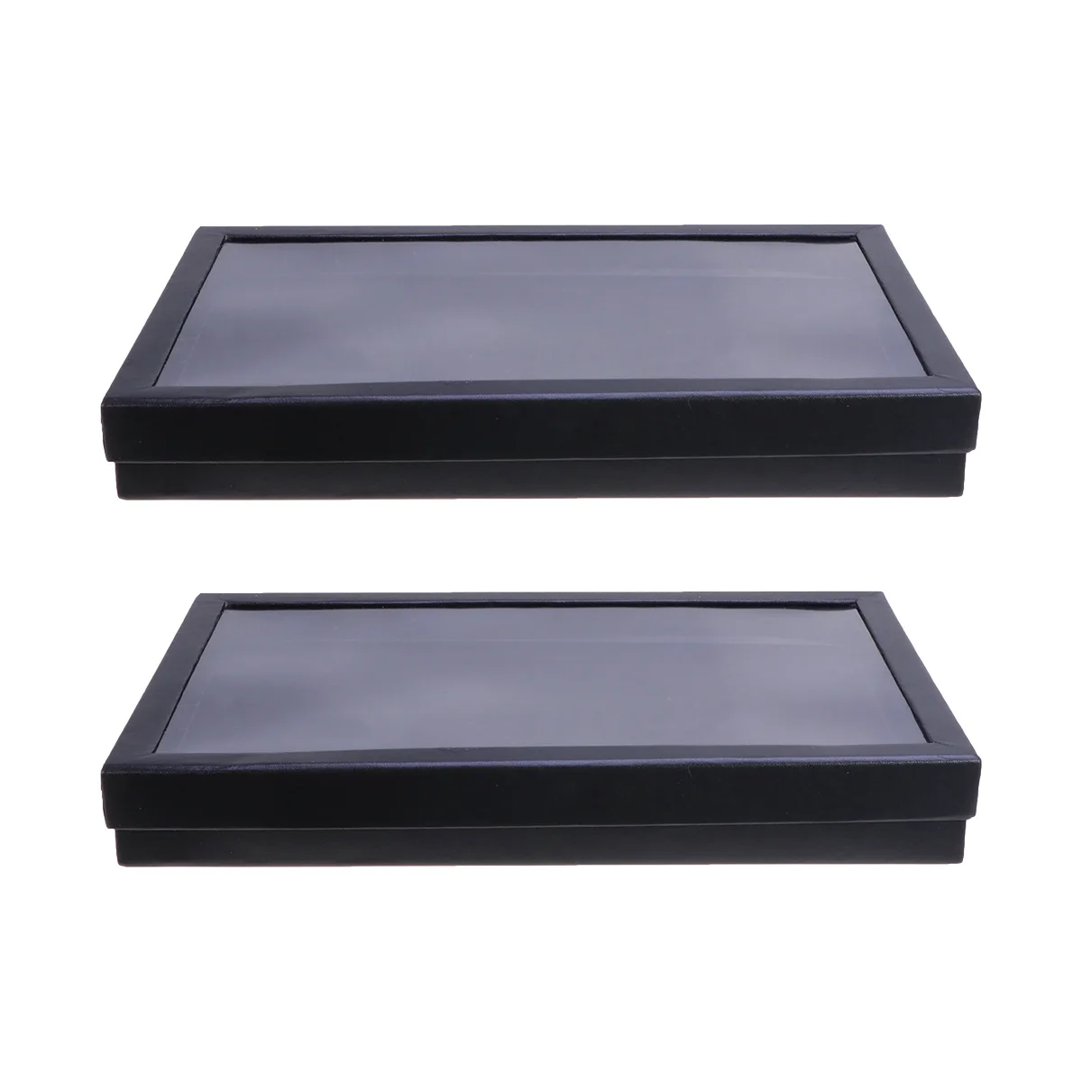 

2pcs 100 Slots Ring Storage Box Jewelry Organizer Clear Top Dust-Proof For Ear Studs Earring Case Jewelry Display Tray Ring