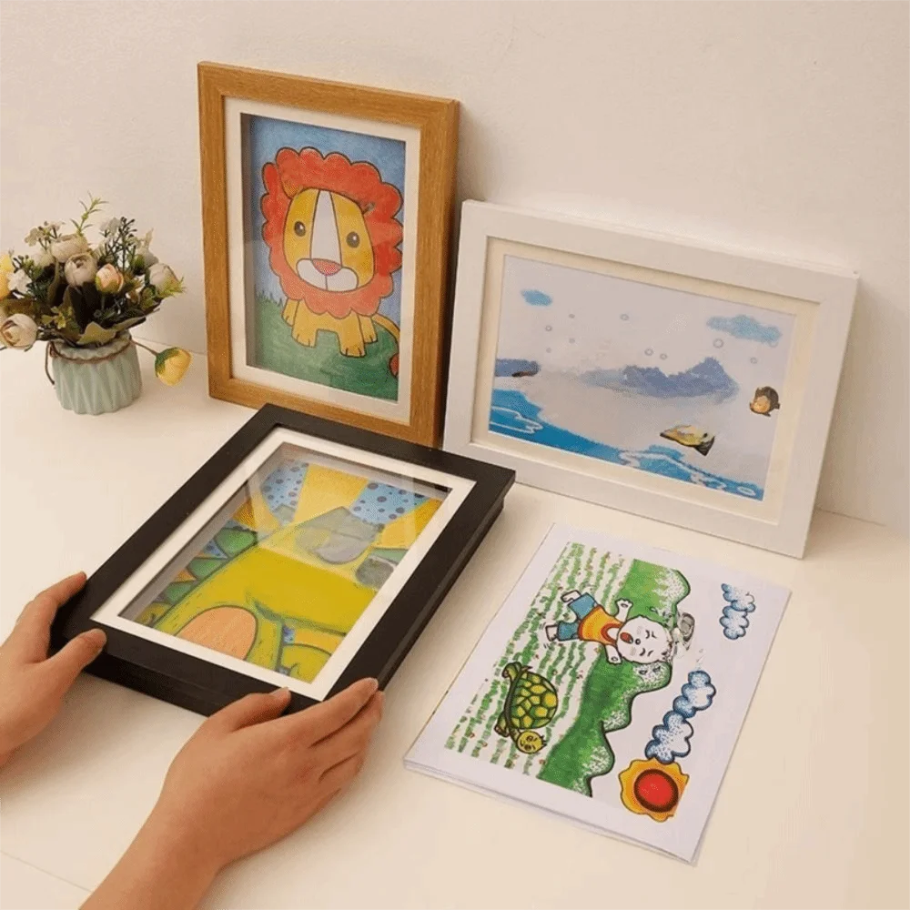 

A4/A3 Magnetic Flip Photo Frame Elastic Straps Changeable A4 Photo Frame Front Opening Flip Art Photo Frame Wall Decoration