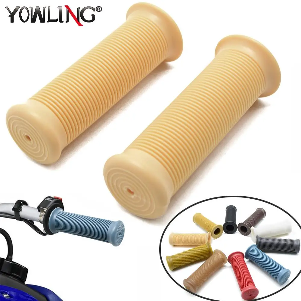 1 Pair 25mm 28mm Vintage Handle Grips Motorcycle Universal Rubber handlebar grips Hand Grip Bar End For Cafe Racer Bobber Custom