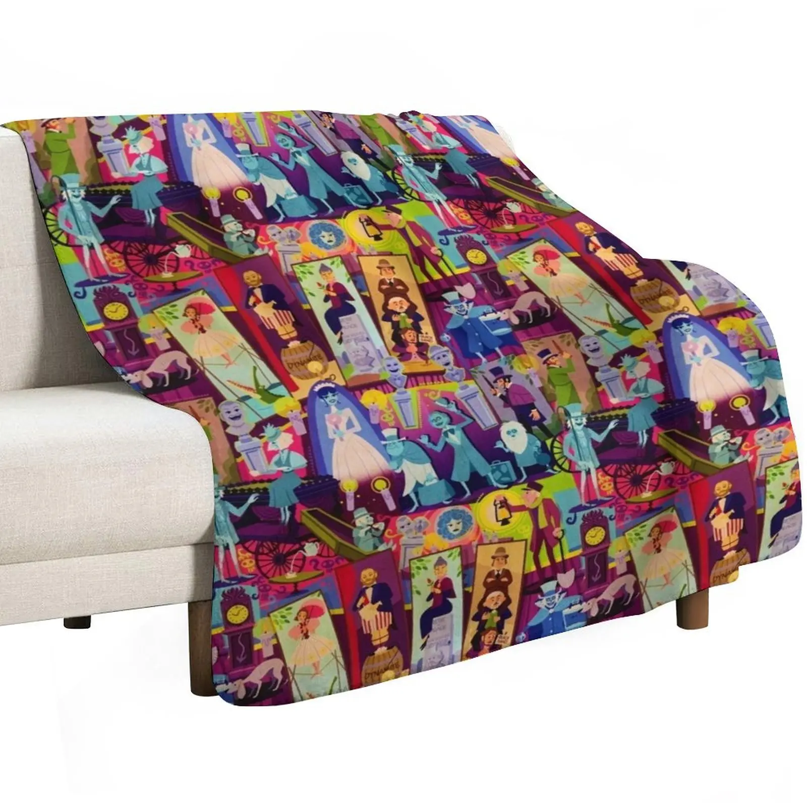 Retro Mansion Collage Throw Blanket Soft Warm Blanket Gift for Grandparents