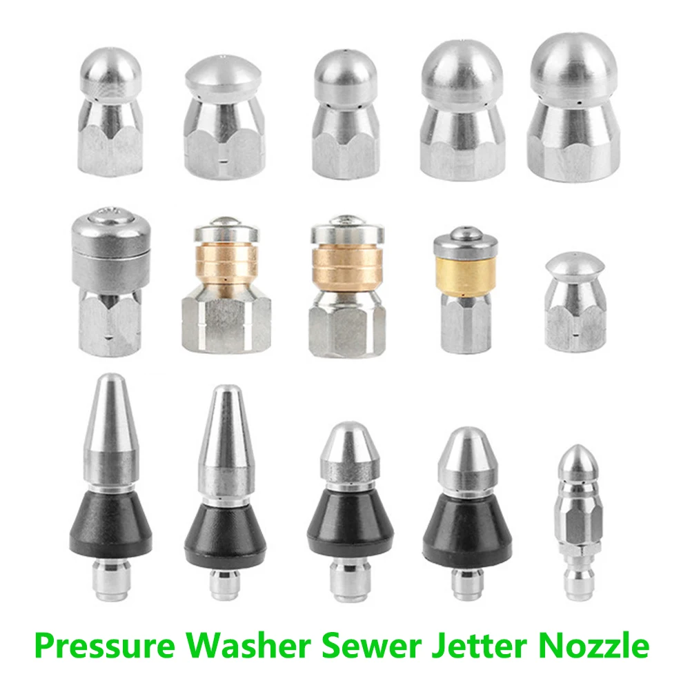 

Насадка для мойки высокого давления для канализации, 1 спереди, 3 задних/6 задних стоков, очистка воды, 5000 фунтов на квадратный дюйм, 1/4 3/8 дюйма, быстроразъемная заглушка