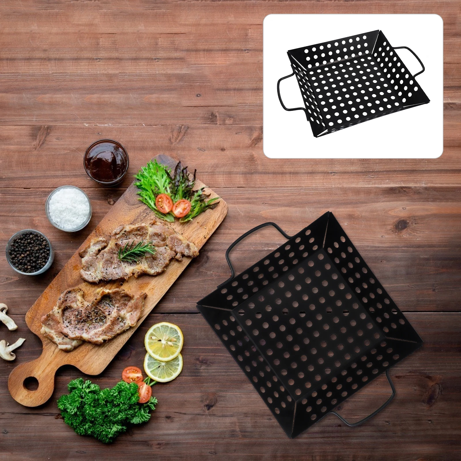 

Large Capacity Bbq Grill Pan Non-Stick Heat Resistant Barbecue Grill Plate Outdoor Indoor Use Cookware For Home Family