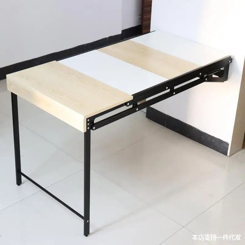 Small apartment multi-functional wall-mounted folding table wall table household dining table retractable rack