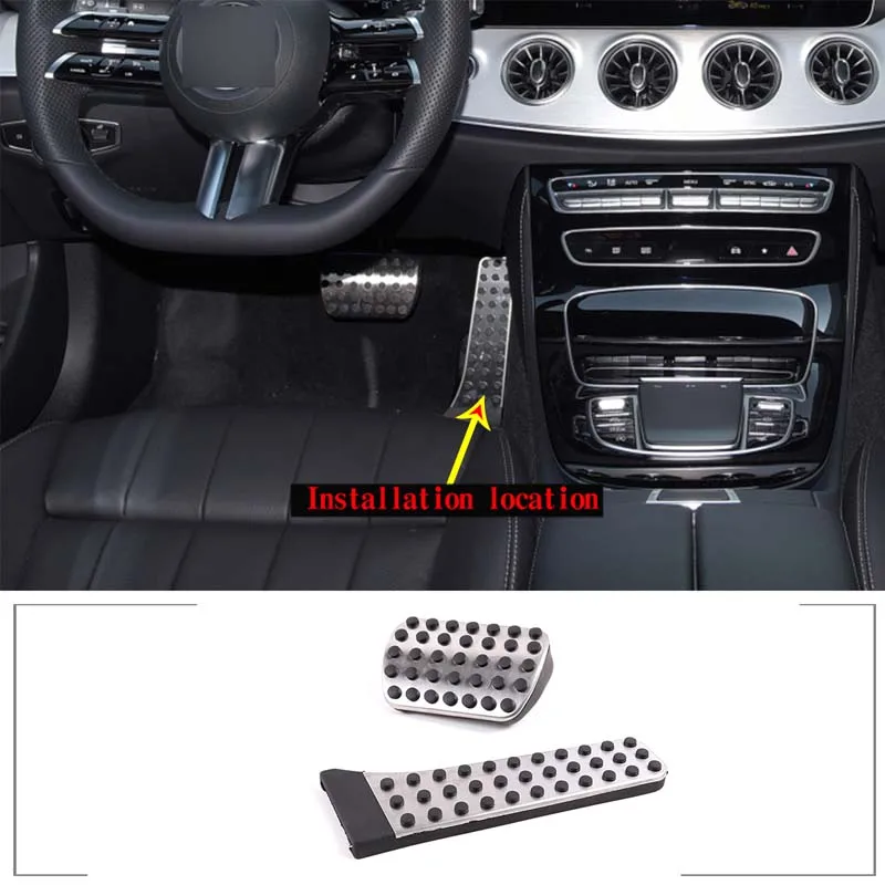 For Mercedes-Benz C-Class E-Class GLE GLS GLC 2021 2022 Car Accelerator Fuel Gas Brake Foot Pedals Set Cover