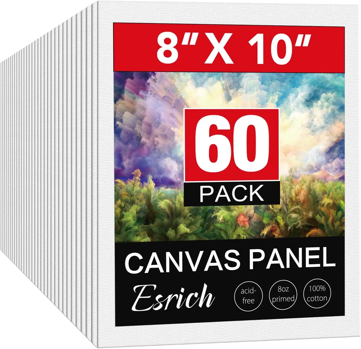 

8x10 Canvas for Painting, 60 Pack Canvas Boards for Painting, Blank Canvases for Adult & Kids-Cotton Primed Painting Can