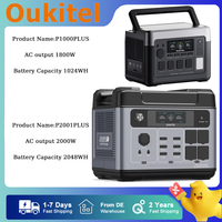 OUKITEL P2001Plus  P1000Plus Portable Power Station 2048WH 1024Wh Lifepo4 Battery 2400W 1800W AC Output Smart APP Control For RV