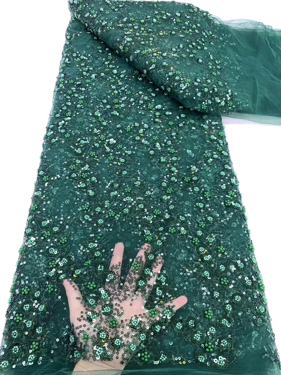 

Embroidery mesh lace beads embroidery fabric, fine bead tube sequins lace wedding party dress dress fabrics