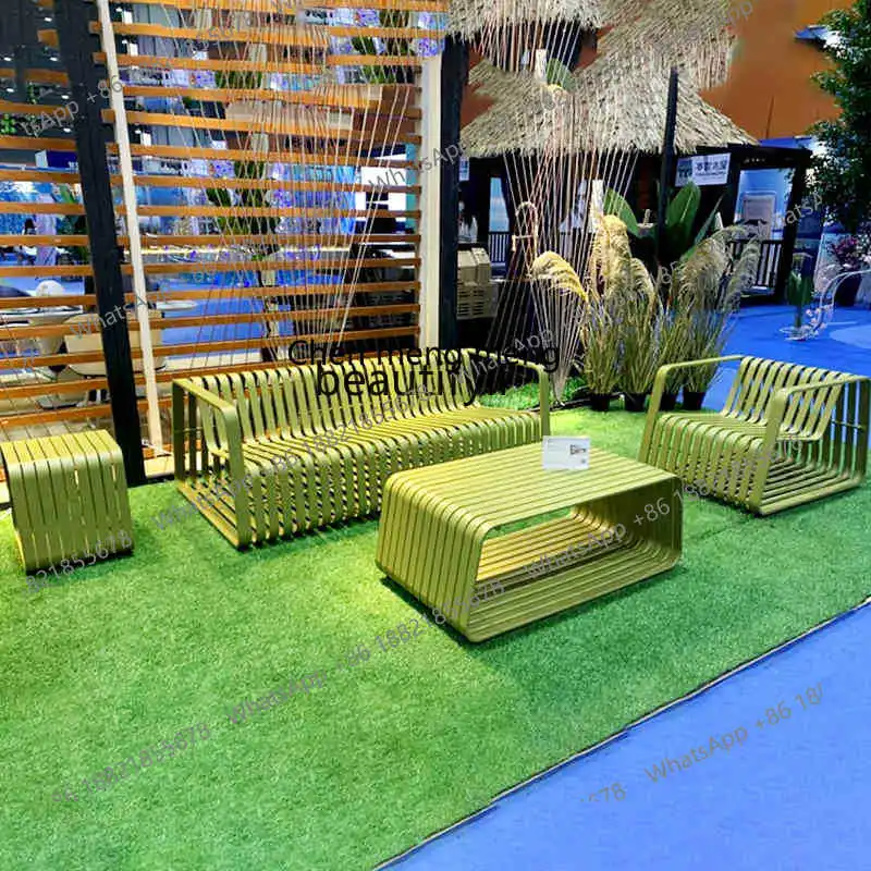 E153 Aluminum Alloy Sofa and Coffee Table Set Waterproof and Sunproof for Courtyard, Outdoor Garden, Pool, Villa, Sunroom Furnit