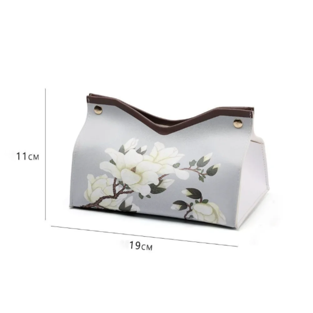 Creative Chinese Tissue Box Waterproof Home Living Room Paper Drawer Floral Paint Tissue Box Easy to Clean Printing Storage Box