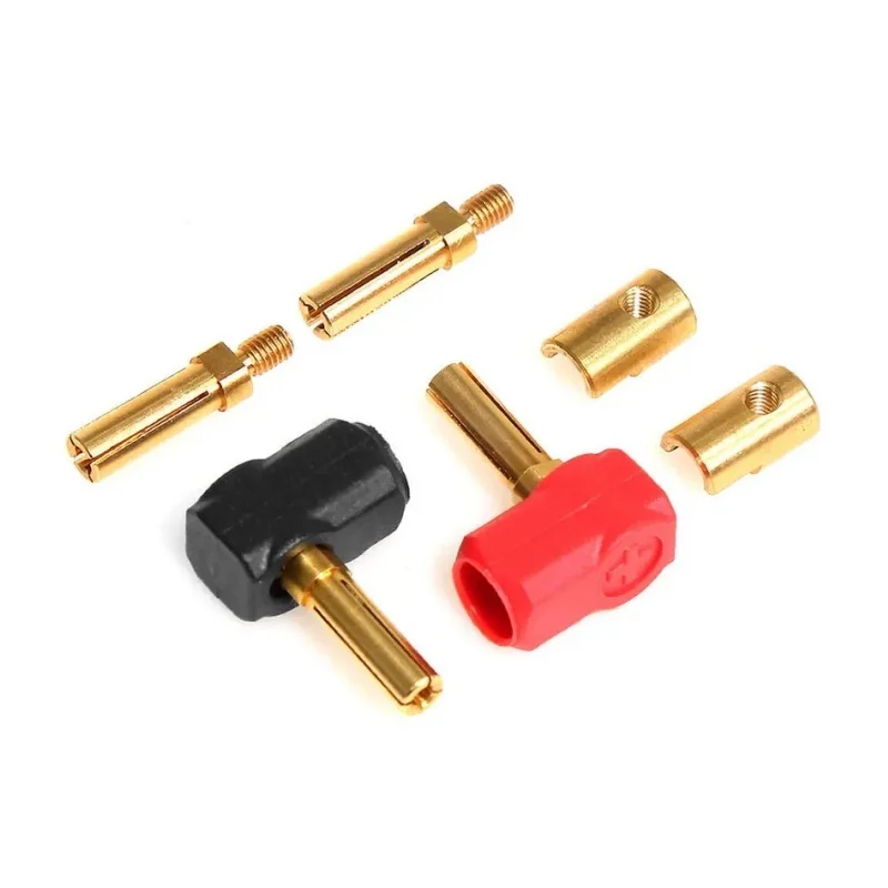 

2pcs L-shape Metal Heatsink 4mm Bullet Plugs Hard Shell With Protective sleeve For 1/10 RC Car Truck Upgrade Parts