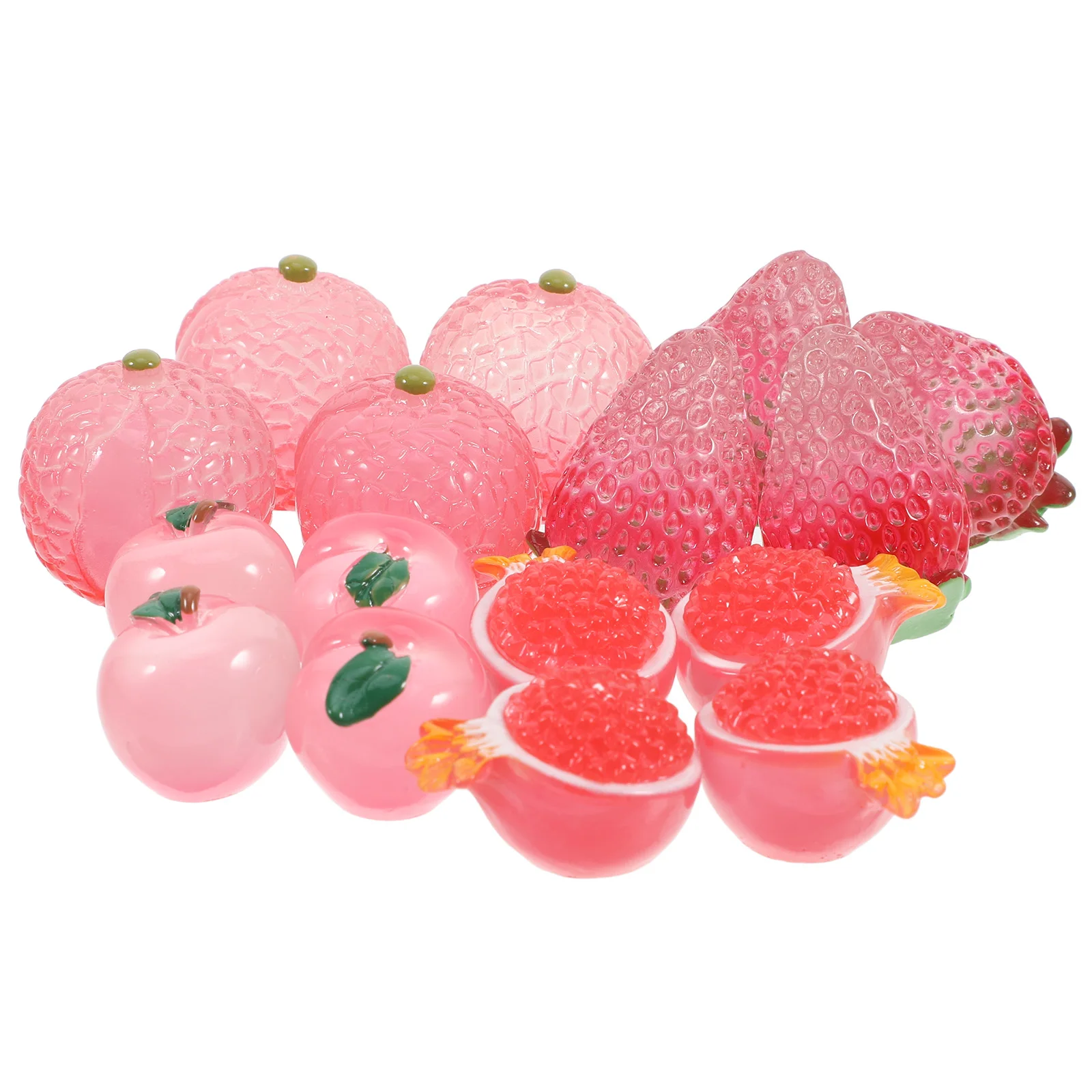 

16 Pcs Fruits Mini Resin Realistic Decor Luminous naments Dollhouse Accessories Phone Charms Photo Props Fake