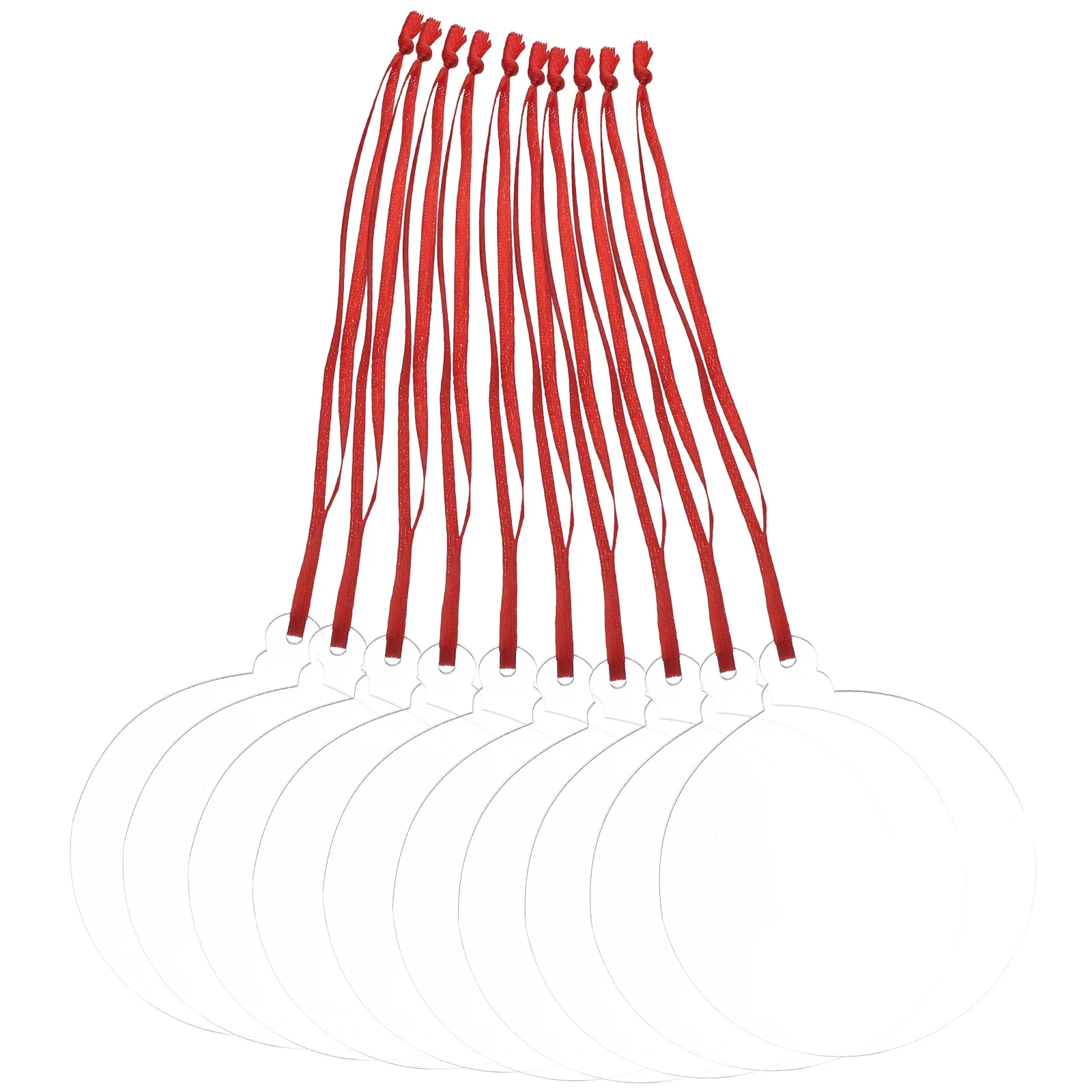

10 Pcs Christmas Tree Pendant Heat Transfer Clear Baubles Blank Ornaments for Crafting Diy Pendants Decorative Photo