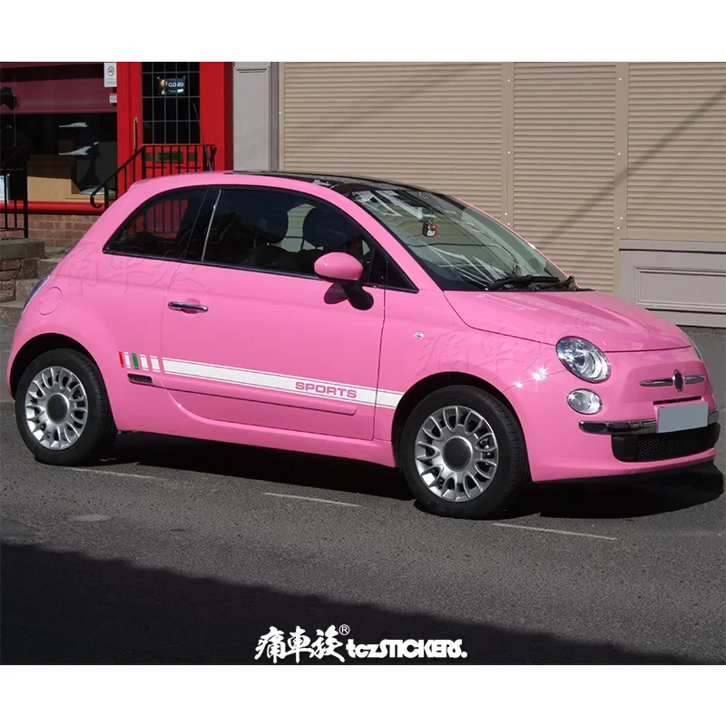 Car sticker FOR Fiat 500 body left and right side decoration fashionable and sporty Vinyl Film Decal accessories