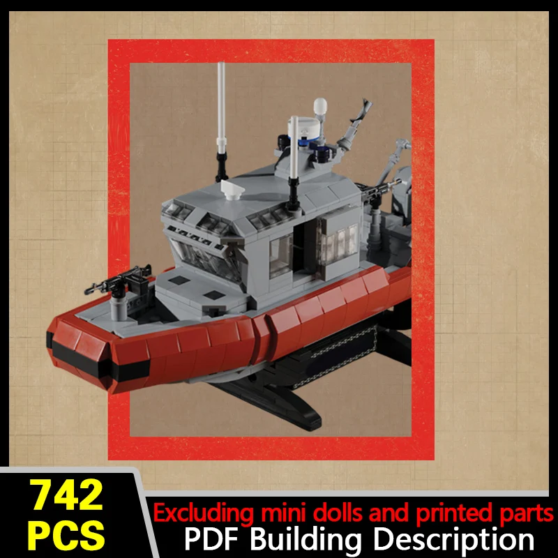 Defender Class Patrol Boat Model MOC Building Bricks War Equipment Modular Technology Gifts Holiday Assemble Children Toys Suitt
