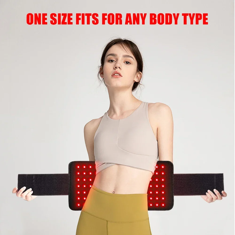 Wireless Red Infrared LED Light Threrapy Belt Waist Heat Pad 850nm 660nm Red Light Therapy Belt Medical Grade