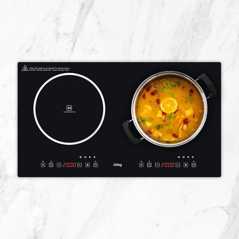 

Popular 4000W Induction Stove 2 burner Touch Hob Electric Built-in Double Induction Cooker