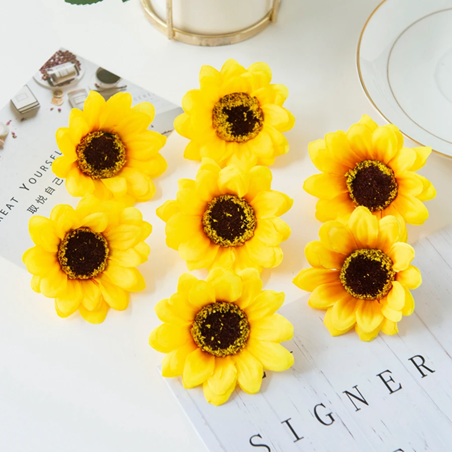 Künstliche Sonnenblume aus Seide, Heimdekoration, Festival, Kreativität, Outdoor, Garten, Kranz, Blume, Hochzeit, Party, Zubehör – Detail 3